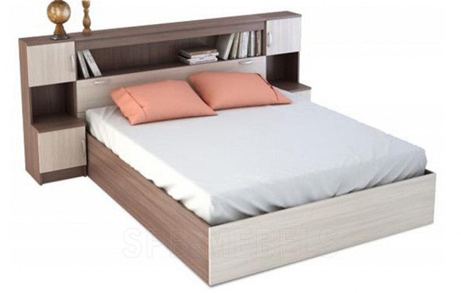 Кровать с прикроватным блоком БАСЯ Шимо