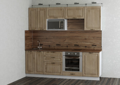 Кухня 2.3м прямая Дуб Сонома