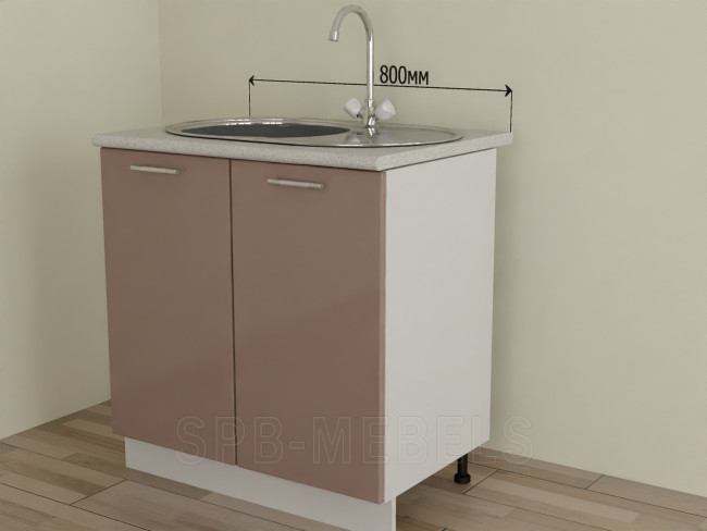 Шкаф нижний 80см под мойку ШНМ80 Капучино глянец