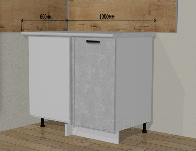 Шкаф угловой ШНУ100 (100х60см) кухня Техно бетон светлый Шкаф угловой ШНУ100 (100х60см) кухня Техно бетон светлый