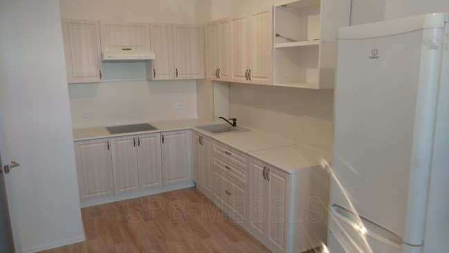 Кухня Юлия в интерьере — прямая планировка, вид спереди