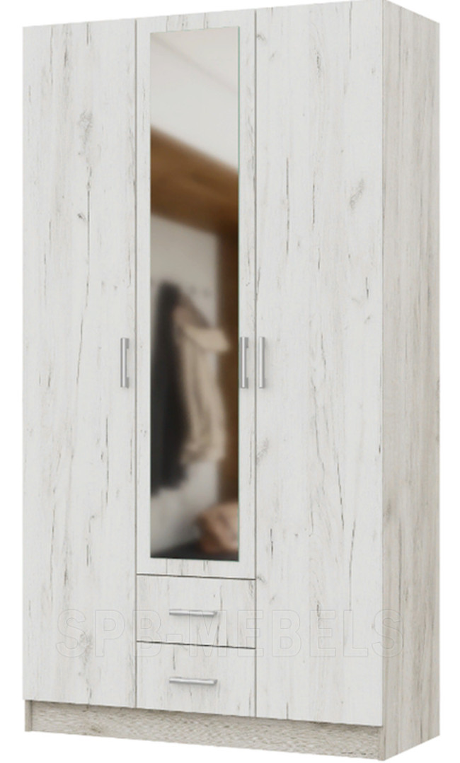 Шкаф Гармония 3-х створчатый дуб крафт белый/дуб крафт серый Шкаф Гармония 3-х створчатый дуб крафт белый/дуб крафт серый