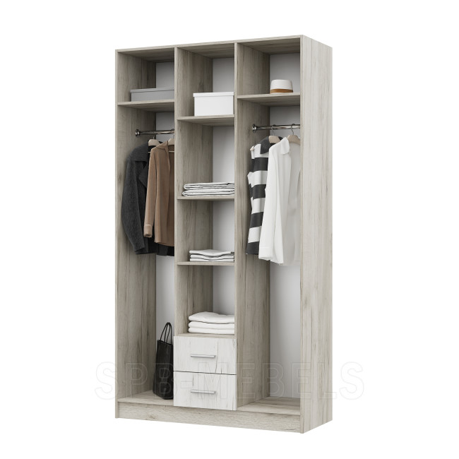 Шкаф Гармония 3-х створчатый дуб крафт белый/дуб крафт серый Внутреннее наполнение. Шкаф Гармония 3-х створчатый дуб крафт белый/дуб крафт серый Внутреннее наполнение.