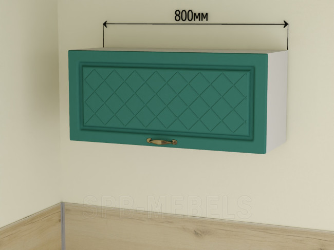 ШВГ80 Дуб бирюза — подвесной горизонтальный шкаф 80 см в гарнитуре Айвори ШВГ80 Дуб бирюза — подвесной горизонтальный шкаф 80 см в гарнитуре Айвори