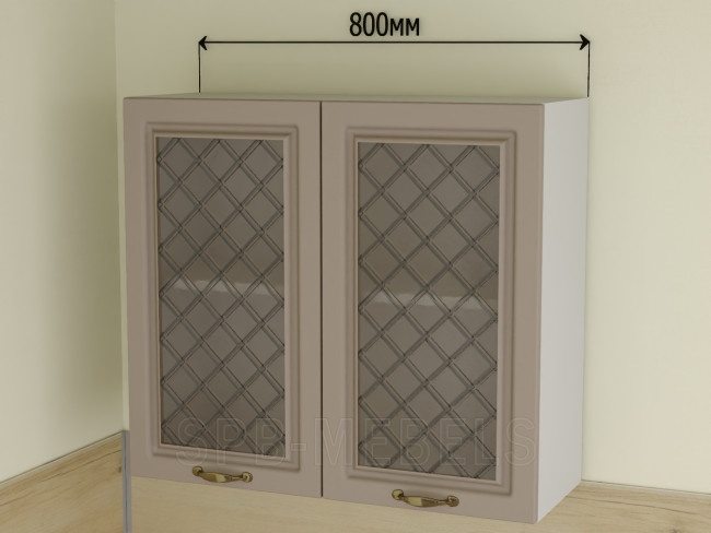 ШВС80 Дуб кофе — навесной шкаф 80 см со стеклом и двумя дверцами для кухни ШВС80 Дуб кофе — навесной шкаф 80 см со стеклом и двумя дверцами для кухни