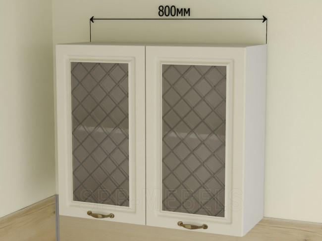 ШВС80 Дуб ваниль — двухдверный подвесной шкаф 80 см со стеклом из коллекции Айвори ШВС80 Дуб ваниль — двухдверный подвесной шкаф 80 см со стеклом из коллекции Айвори