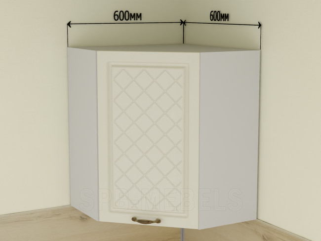 ШВУ59 Дуб ваниль — навесной угловой модуль 60х60 см из коллекции Айвори ШВУ59 Дуб ваниль — навесной угловой модуль 60х60 см из коллекции Айвори