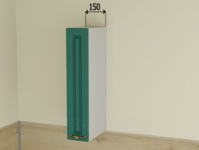 ШВ15 Дуб бирюза — верхний шкаф 15 см в стильной кухне