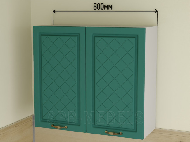 ШВ80 Дуб бирюза — верхний двойной шкаф 80 см в стильном гарнитуре Айвори ШВ80 Дуб бирюза — верхний двойной шкаф 80 см в стильном гарнитуре Айвори