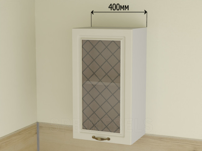 ШВС40 Дуб ваниль — шкаф навесной 40 см со стеклом из коллекции Айвори ШВС40 Дуб ваниль — шкаф навесной 40 см со стеклом из коллекции Айвори