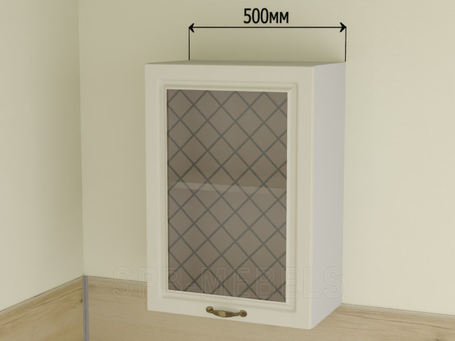 ШВС50 Дуб ваниль — шкаф навесной 50 см со стеклом из коллекции Айвори ШВС50 Дуб ваниль — шкаф навесной 50 см со стеклом из коллекции Айвори