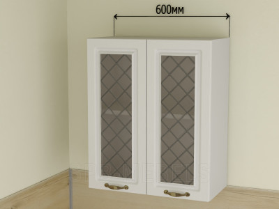 Навесной шкаф со стеклом 60 см ШВС60 | Кухня Айвори