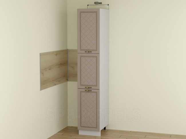 ШП40 Дуб кофе — вертикальный шкаф-пенал 40 см с тремя дверцами для кухни ШП40 Дуб кофе — вертикальный шкаф-пенал 40 см с тремя дверцами для кухни