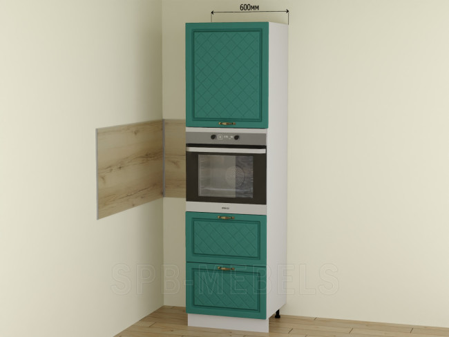 ШП2Я60 Дуб бирюза — шкаф-пенал 60 см с проёмом под духовой шкаф ШП2Я60 Дуб бирюза — шкаф-пенал 60 см с проёмом под духовой шкаф