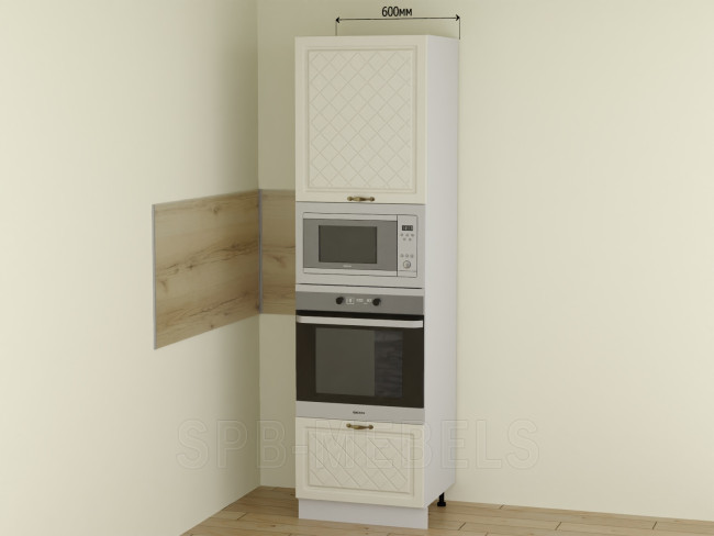 ШП60ДМ Дуб ваниль — шкаф с нишами для техники 60 см из коллекции Айвори ШП60ДМ Дуб ваниль — шкаф с нишами для техники 60 см из коллекции Айвори