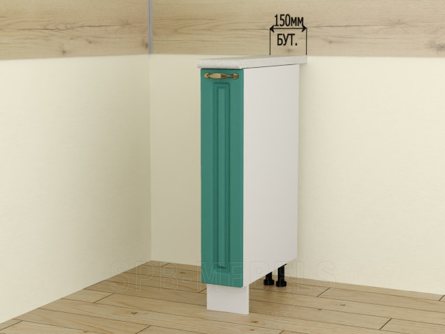 Шкаф нижний 15 см бутылочница ШНБ15 Дуб бирюза Шкаф нижний 15 см бутылочница ШНБ15 Дуб бирюза