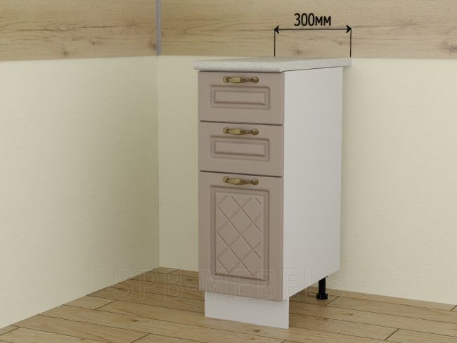 ШН3Я30 30 см Дуб кофе, узкий шкаф с тремя выдвижными ящиками ШН3Я30 30 см Дуб кофе, узкий шкаф с тремя выдвижными ящиками