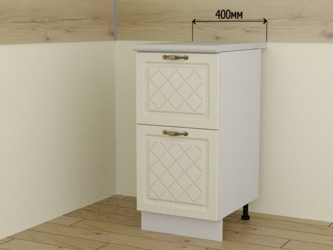 ШН2Я40 Дуб ваниль — нижний шкаф 40 см с двумя большими ящиками ШН2Я40 Дуб ваниль — нижний шкаф 40 см с двумя большими ящиками