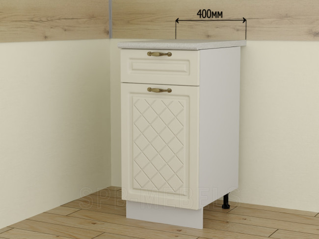 ШН1Я40 Дуб ваниль, нижний шкаф 40 см с ящиком и дверцей ШН1Я40 Дуб ваниль, нижний шкаф 40 см с ящиком и дверцей