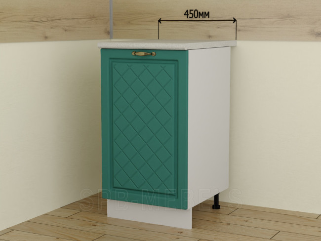 ШН45 Дуб бирюза — нижний шкаф 45 см с одной створкой ШН45 Дуб бирюза — нижний шкаф 45 см с одной створкой