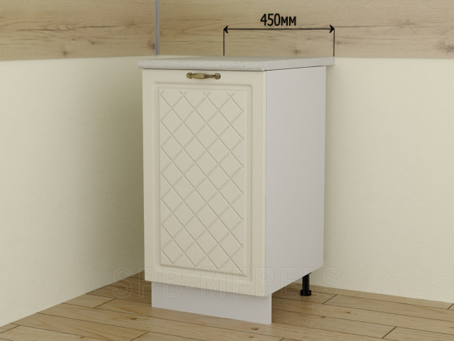 ШН45 Дуб ваниль, нижний шкаф 45 см с одной дверцей ШН45 Дуб ваниль, нижний шкаф 45 см с одной дверцей