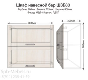 Шкаф верхний ШВБ80(сандал)