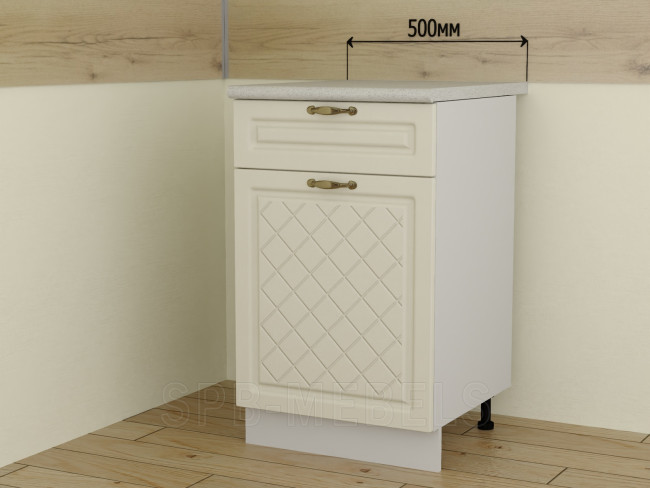 ШН1Я50 Дуб ваниль, нижний шкаф 50 см с ящиком и дверцей ШН1Я50 Дуб ваниль, нижний шкаф 50 см с ящиком и дверцей