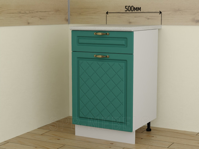 ШН1Я50 Дуб бирюза — нижний модуль 50 см с ящиком и дверцей ШН1Я50 Дуб бирюза — нижний модуль 50 см с ящиком и дверцей