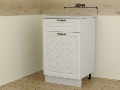 Шкаф нижний 50 см с одним выдвижным ящиком и дверцей ШН1Я50 | Кухня Айвори