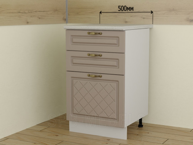 Модуль ШН3Я50 50 см Дуб кофе с тремя выдвижными ящиками Модуль ШН3Я50 50 см Дуб кофе с тремя выдвижными ящиками