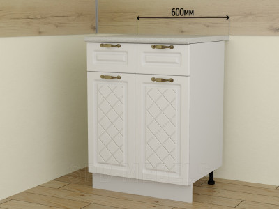 Шкаф нижний 60 см с выдвижными ящиками и дверцами ШН1Я60 | Кухня Айвори