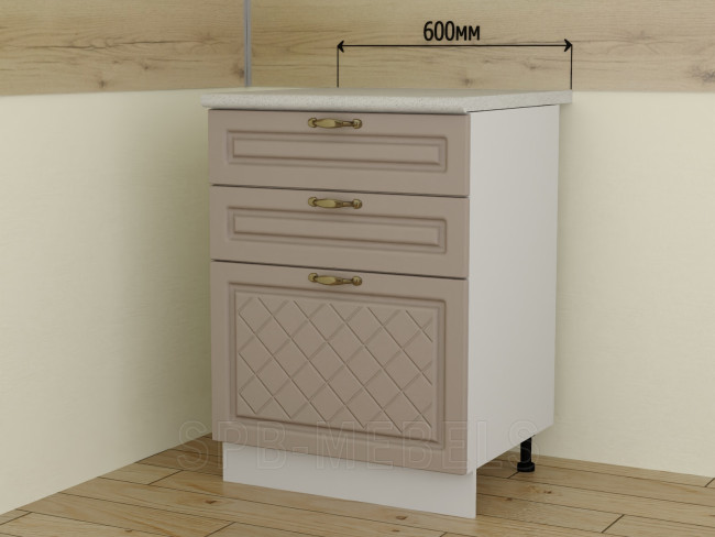 ШН3Я60 60 см Дуб кофе, нижний шкаф с тремя выдвижными ящиками ШН3Я60 60 см Дуб кофе, нижний шкаф с тремя выдвижными ящиками