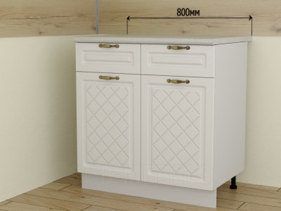 Шкаф нижний 80 см с выдвижными ящиками и дверцами ШН1Я80 | Кухня Айвори