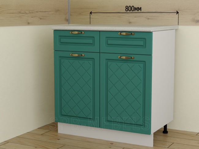 ШН1Я80 Дуб бирюза — нижний модуль 80 см с ящиком и створками ШН1Я80 Дуб бирюза — нижний модуль 80 см с ящиком и створками