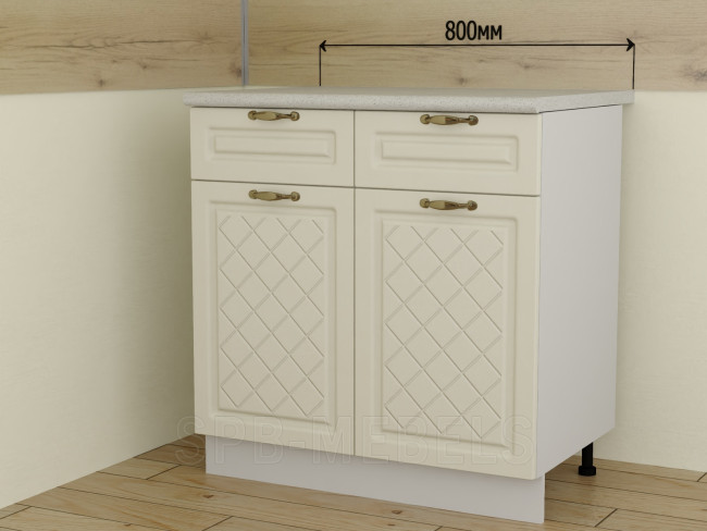 ШН1Я80 Дуб ваниль, нижний шкаф 80 см с ящиком и двумя створками ШН1Я80 Дуб ваниль, нижний шкаф 80 см с ящиком и двумя створками