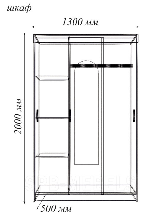 Схема шкафа купе Схема шкафа купе