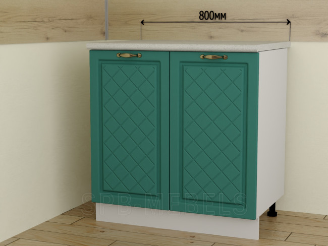 ШН80 Дуб бирюза — двухстворчатый шкаф 80 см для кухни