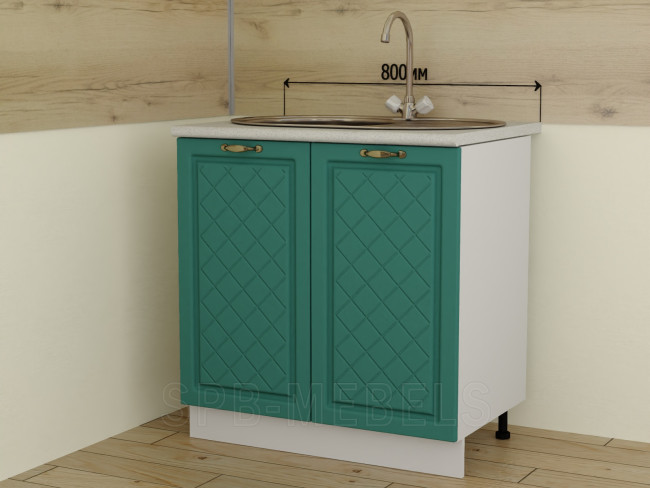 ШНМ80 Дуб бирюза — модуль 80 см под раковину для кухни