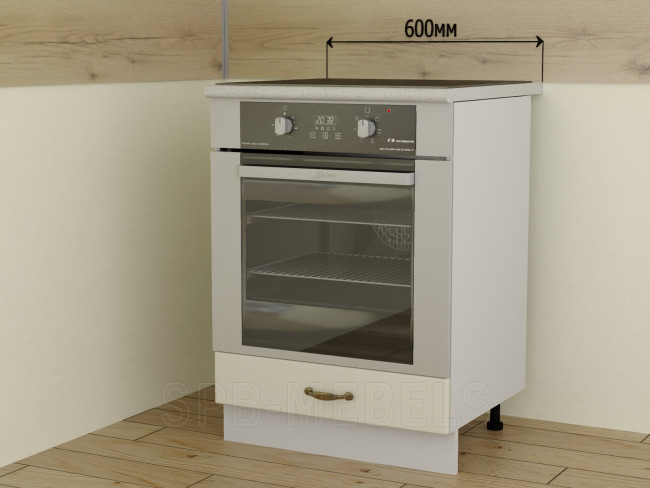 ШНД60 Дуб ваниль — нижний модуль 60 см с нишей под духовку