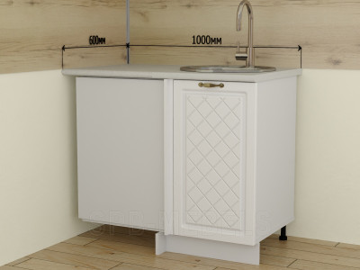 Шкаф нижний угловой прямой 100х60 см ШНУ100 | Кухня Айвори