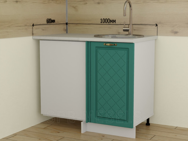 ШНУ100 Дуб бирюза — угловой прямой шкаф 100 на 60 см ШНУ100 Дуб бирюза — угловой прямой шкаф 100 на 60 см