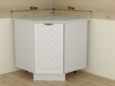 Шкаф нижний угловой трапецией 857х857 мм ШНУ857 | Кухня Айвори